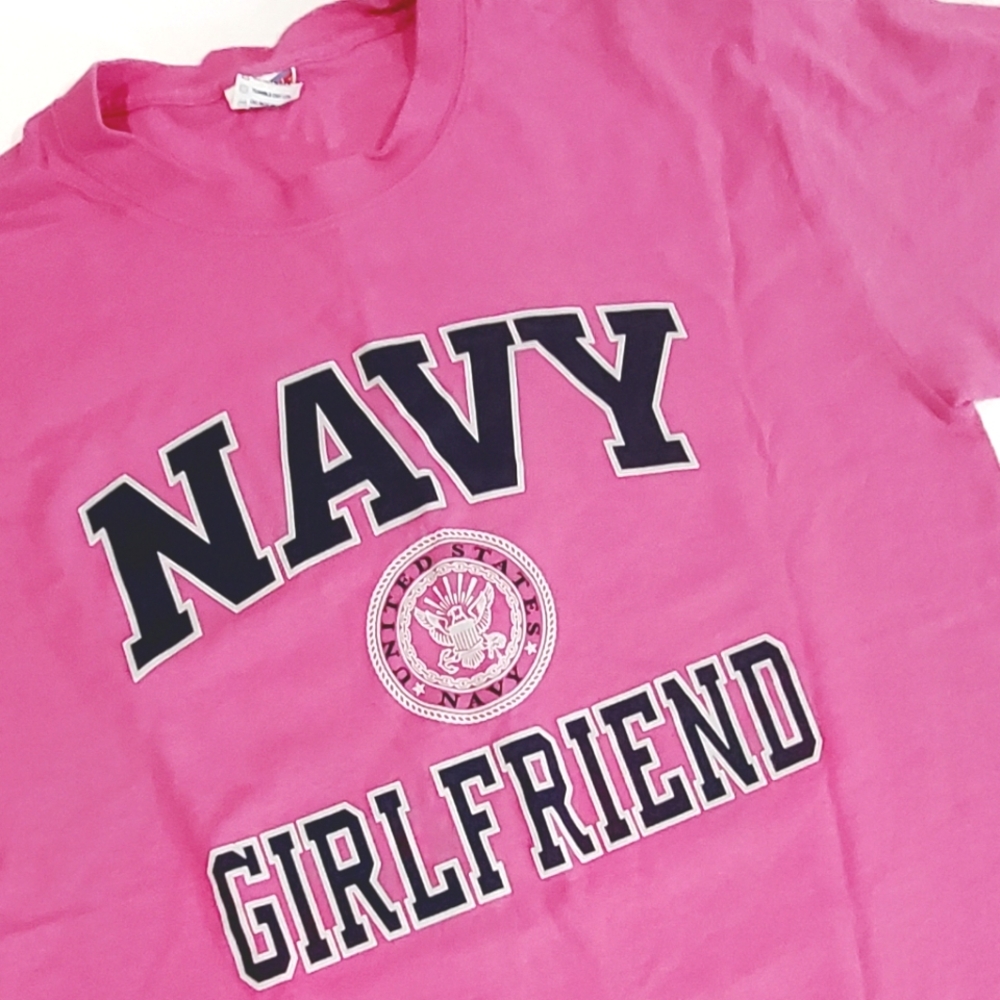 Soffe Pink "Navy Girlfriend" United States Navy Short Sleeve T-Shirt Size S NWT